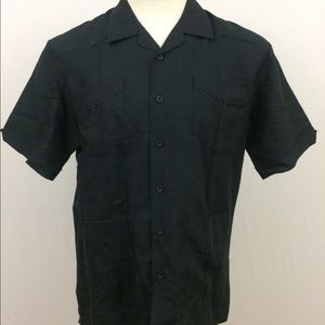 Cubavera multiple pockets black Casual Shirt sz M